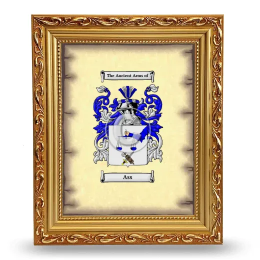 Ass Coat of Arms Framed - Gold