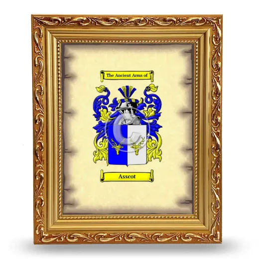 Asscot Coat of Arms Framed - Gold