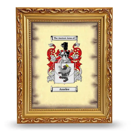 Asselee Coat of Arms Framed - Gold