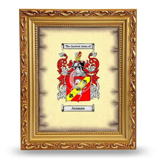 Assman Coat of Arms Framed - Gold