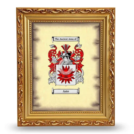Aste Coat of Arms Framed - Gold
