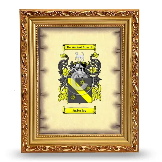 Asterley Coat of Arms Framed - Gold