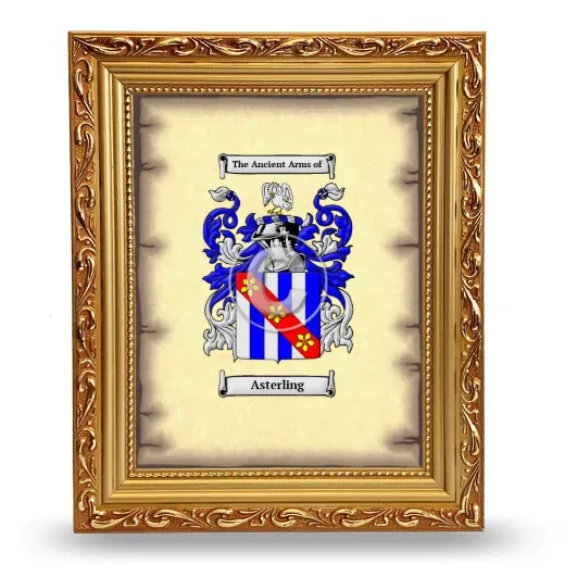 Asterling Coat of Arms Framed - Gold