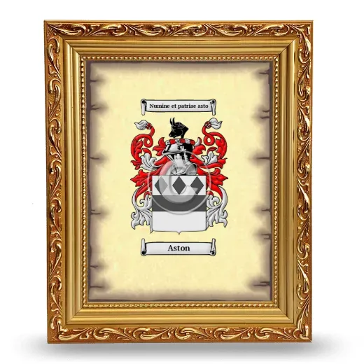 Aston Coat of Arms Framed - Gold