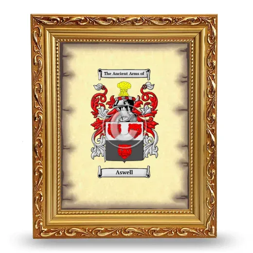 Aswell Coat of Arms Framed - Gold