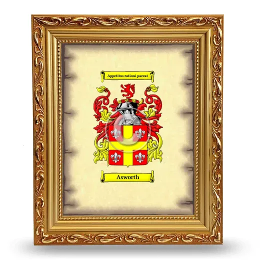 Asworth Coat of Arms Framed - Gold