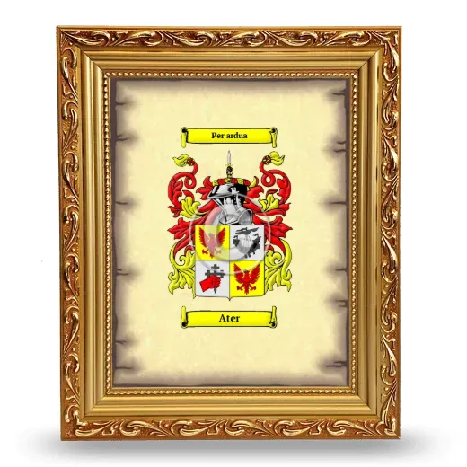 Ater Coat of Arms Framed - Gold