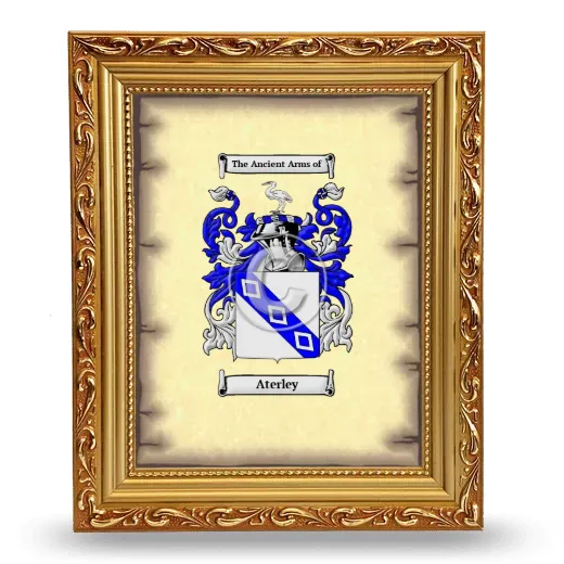 Aterley Coat of Arms Framed - Gold