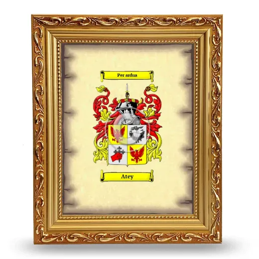 Atey Coat of Arms Framed - Gold