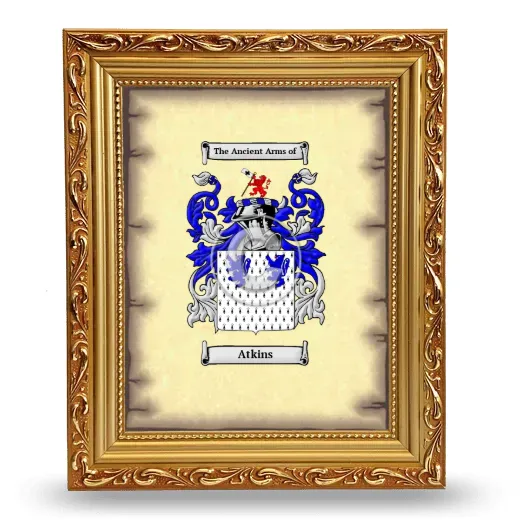 Atkins Coat of Arms Framed - Gold