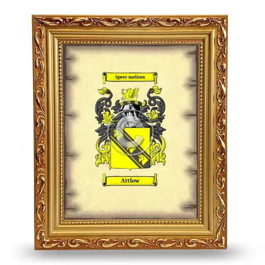 Attlow Coat of Arms Framed - Gold