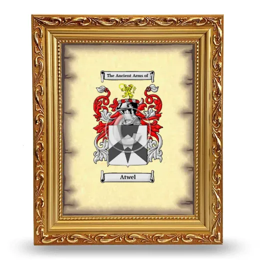 Atwel Coat of Arms Framed - Gold