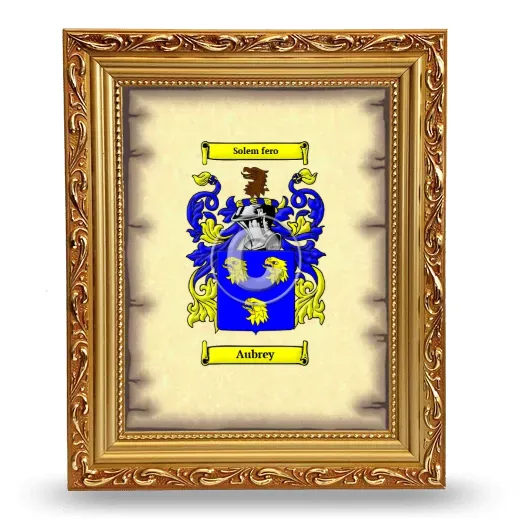 Aubrey Coat of Arms Framed - Gold