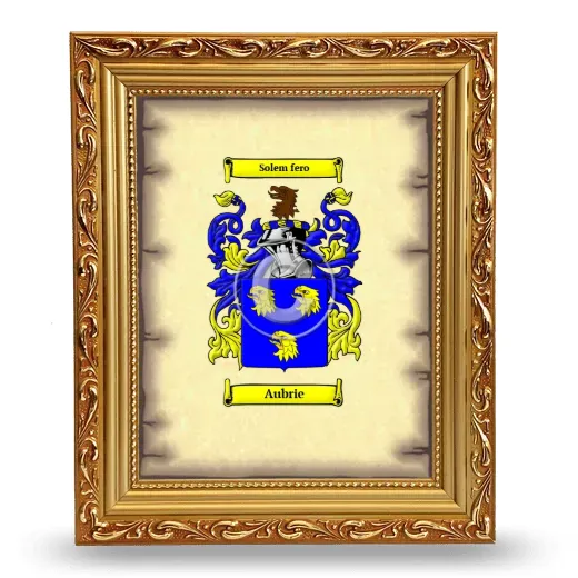 Aubrie Coat of Arms Framed - Gold