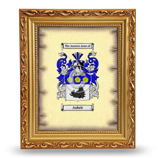 Aubrit Coat of Arms Framed - Gold
