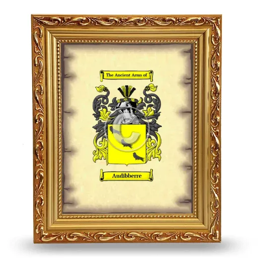 Audibberre Coat of Arms Framed - Gold