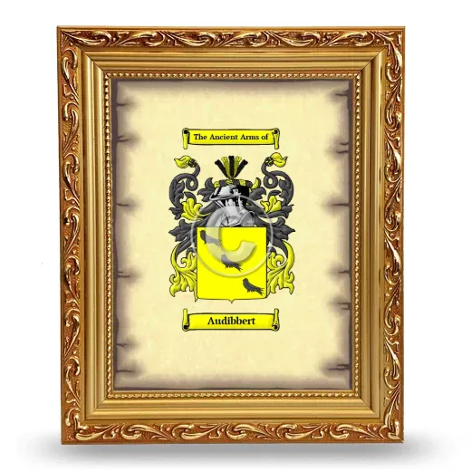 Audibbert Coat of Arms Framed - Gold