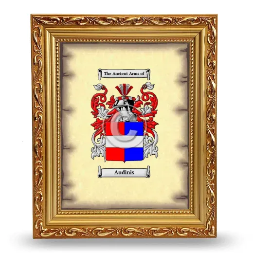 Audinis Coat of Arms Framed - Gold