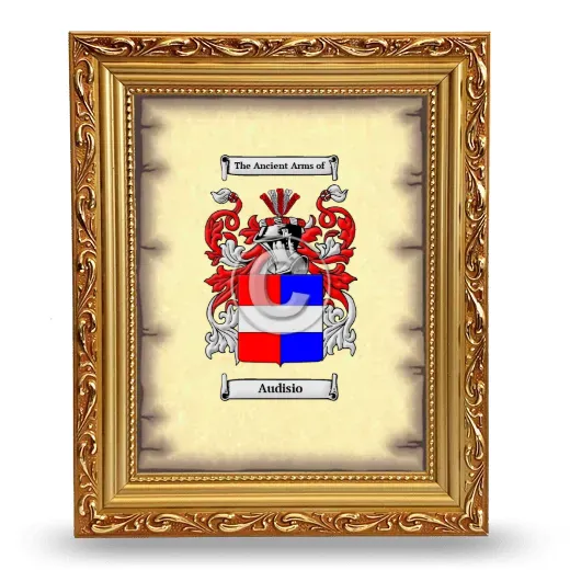 Audisio Coat of Arms Framed - Gold