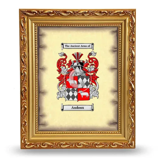 Audoux Coat of Arms Framed - Gold