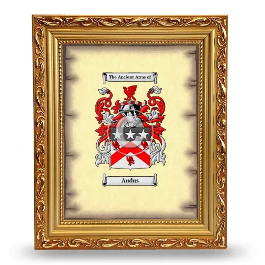 Audus Coat of Arms Framed - Gold
