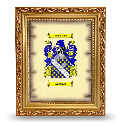 Aukwart Coat of Arms Framed - Gold