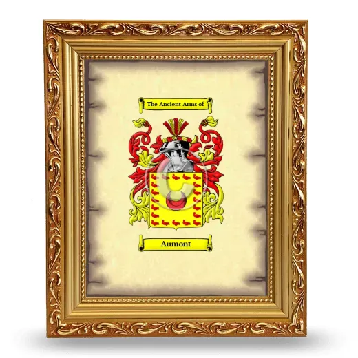 Aumont Coat of Arms Framed - Gold