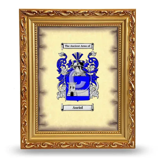 Auriol Coat of Arms Framed - Gold