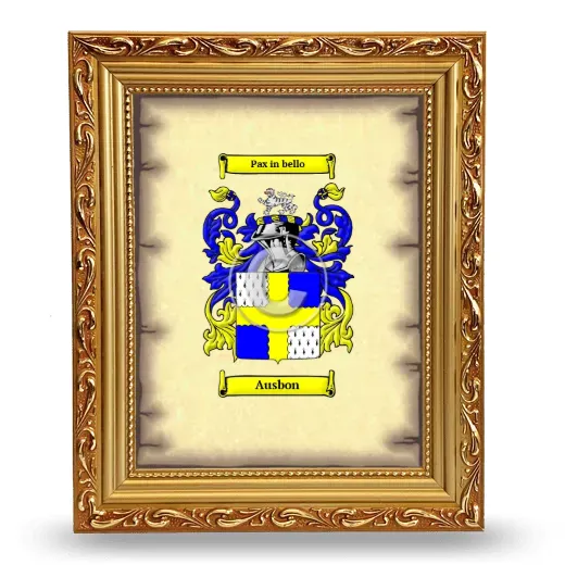 Ausbon Coat of Arms Framed - Gold