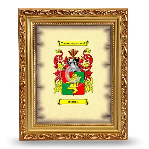 Aversa Coat of Arms Framed - Gold
