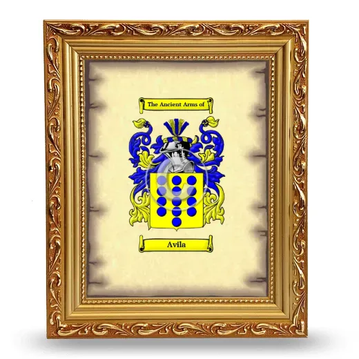 Avila Coat of Arms Framed - Gold