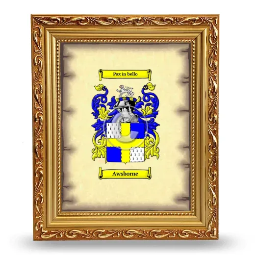 Awsborne Coat of Arms Framed - Gold