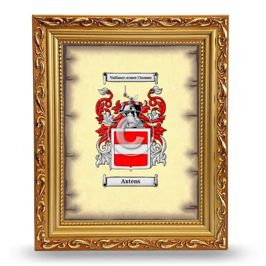 Axtens Coat of Arms Framed - Gold