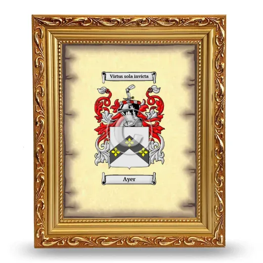 Ayer Coat of Arms Framed - Gold