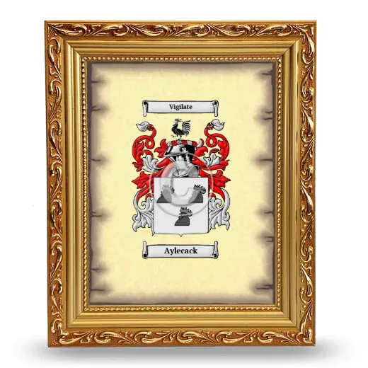 Aylecack Coat of Arms Framed - Gold