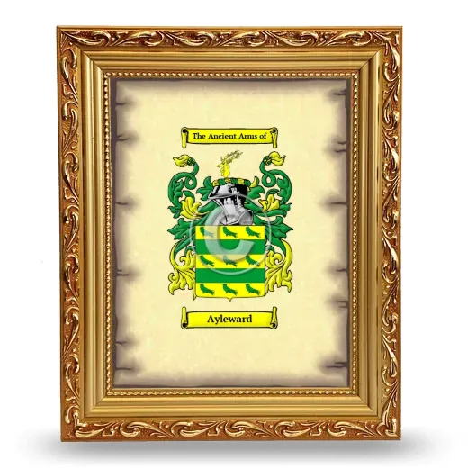 Ayleward Coat of Arms Framed - Gold