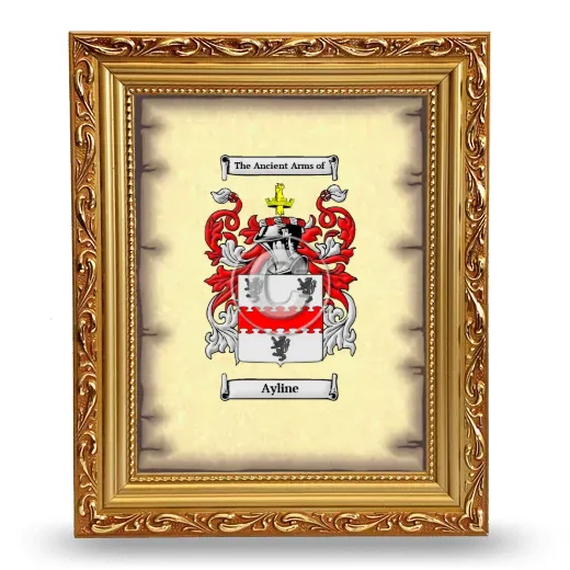 Ayline Coat of Arms Framed - Gold