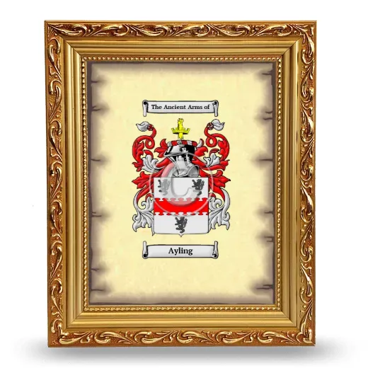 Ayling Coat of Arms Framed - Gold