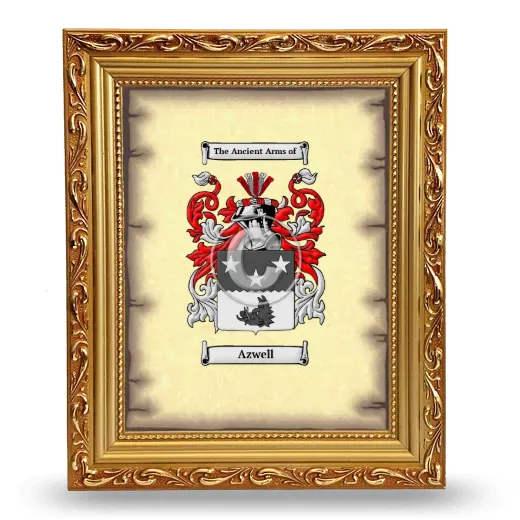 Azwell Coat of Arms Framed - Gold