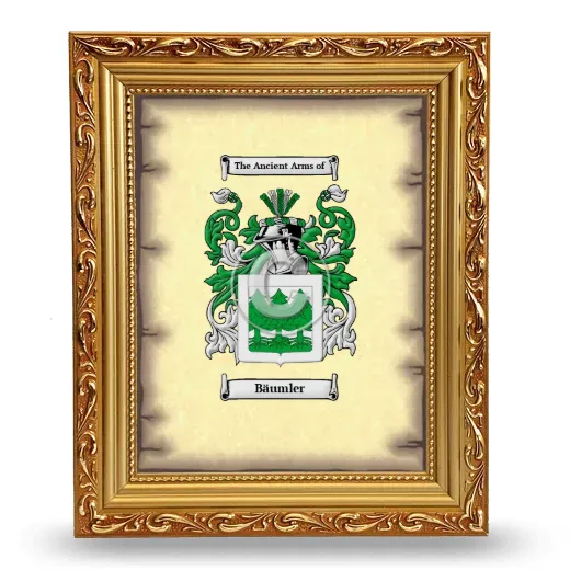 Bäumler Coat of Arms Framed - Gold