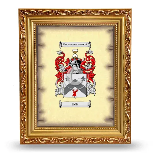 Bôk Coat of Arms Framed - Gold