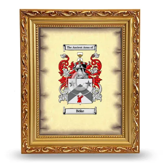 Böke Coat of Arms Framed - Gold