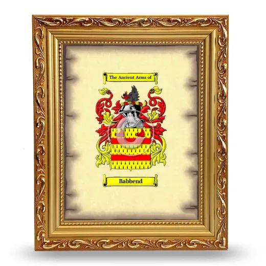 Babbend Coat of Arms Framed - Gold