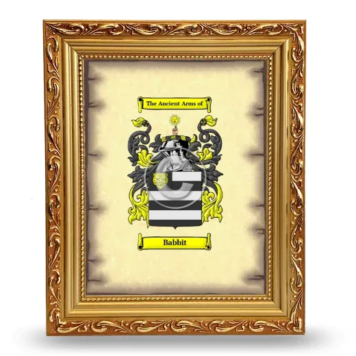 Babbit Coat of Arms Framed - Gold