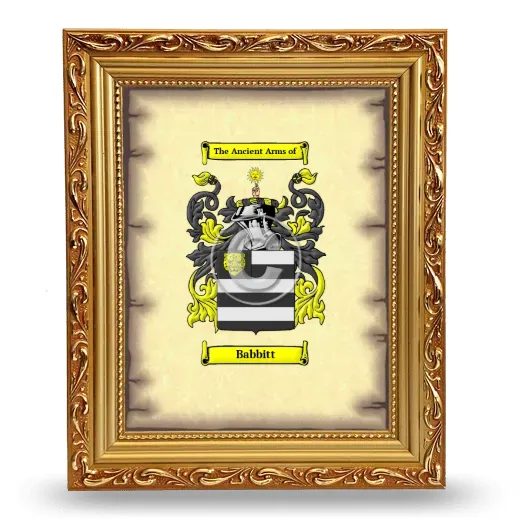 Babbitt Coat of Arms Framed - Gold