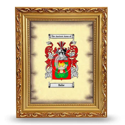 Babe Coat of Arms Framed - Gold