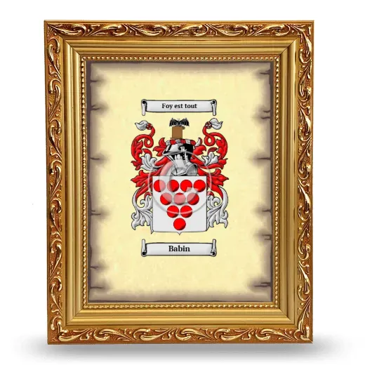 Babin Coat of Arms Framed - Gold