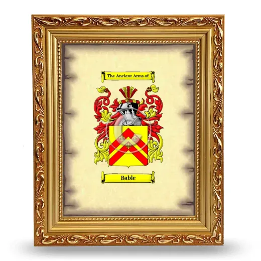 Bable Coat of Arms Framed - Gold