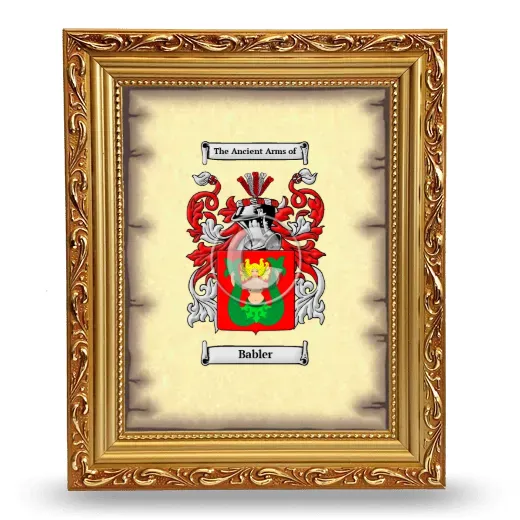 Babler Coat of Arms Framed - Gold