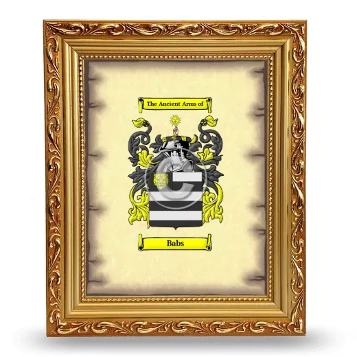 Babs Coat of Arms Framed - Gold